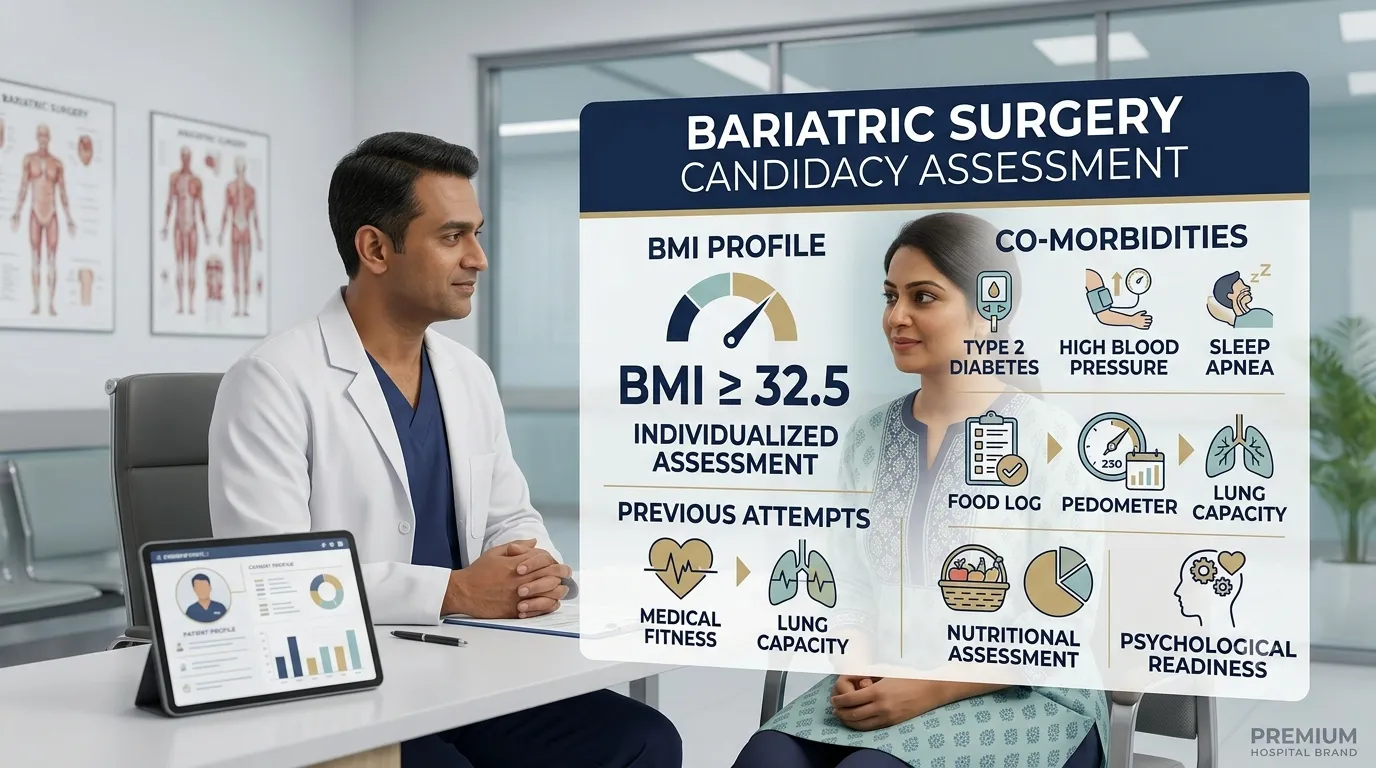 Bariatric surgery candidate evaluation based on BMI health conditions medical fitness and lifestyle readiness