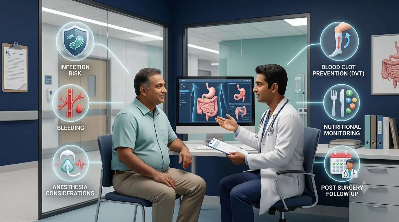 Bariatric surgery risks and safety factors discussed between patient and bariatric surgeon